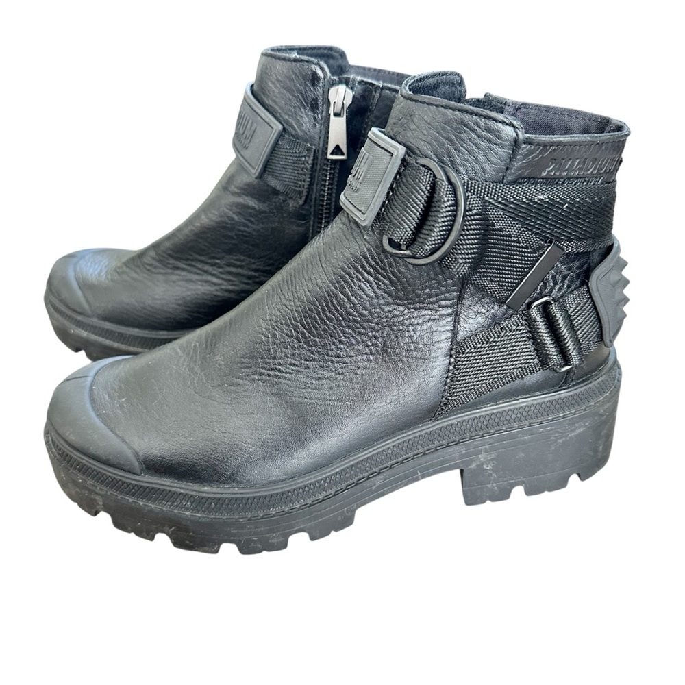 PALLADIUM Pallabase Rockboot Leather Boot Black Womens 7.5